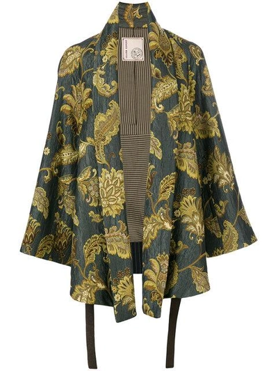 Shop Antonio Marras Leaves Print Kimono Jacket In Multicolour