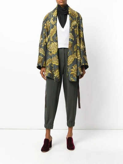 Shop Antonio Marras Leaves Print Kimono Jacket In Multicolour