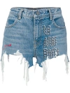 ALEXANDER WANG denim 'No After Party' shorts,4D274044AU12161913