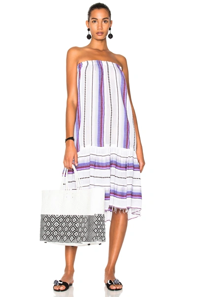 Lemlem Adia Convertible Dress In Stripes, Purple, White. In Violet