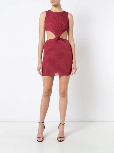 Shop Balmain Ribbed Knotted Tank Dress