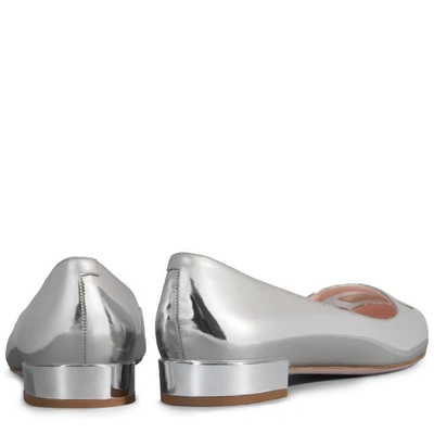 Shop Roger Vivier Pointy Ballerinas In Leather In Silver