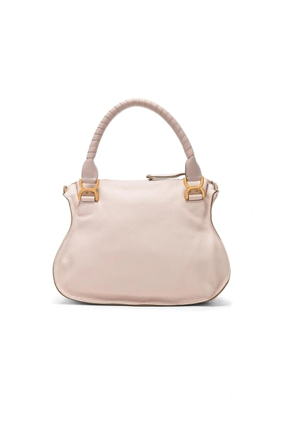 Shop Chloé Small Marcie Grained Leather Satchel In Neutrals. In Abstract White