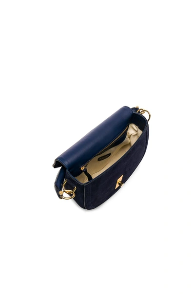 Shop Altuzarra Ghianda Top Handle Saddle Bag In Blue. In Navy