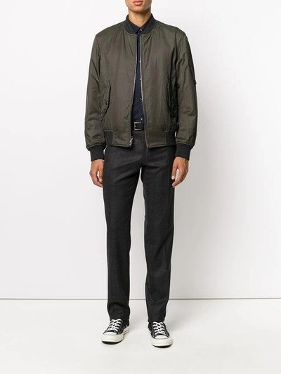 Shop Ferragamo Bomber Jacket In Black