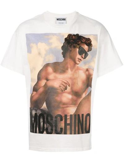 Moschino Bear-print Cotton-jersey T-shirt In White