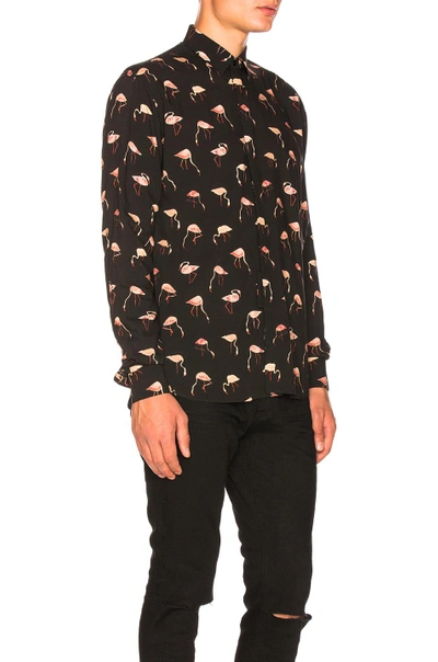 Shop Saint Laurent Printed Shirt In Black,animal Print