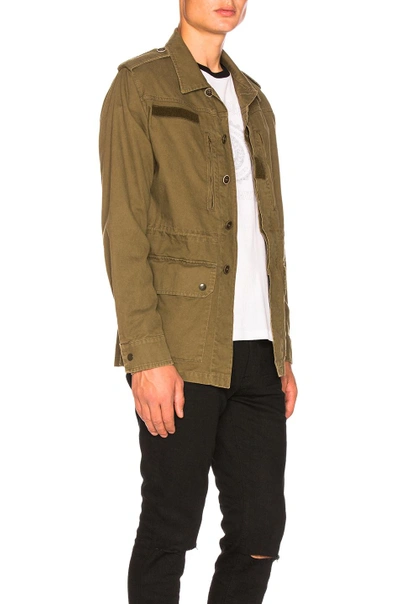 Shop Saint Laurent Military Parka In Khaki