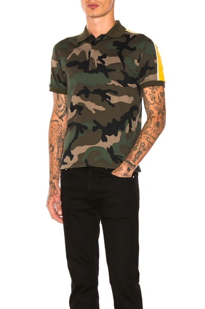 Valentino Regular-fit Camouflage Polo In Army