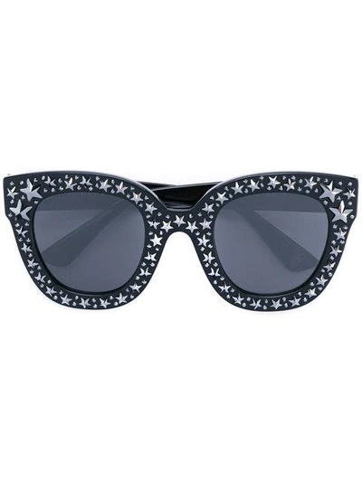 Shop Gucci Cat Eye Sunglasses With Stars In Black