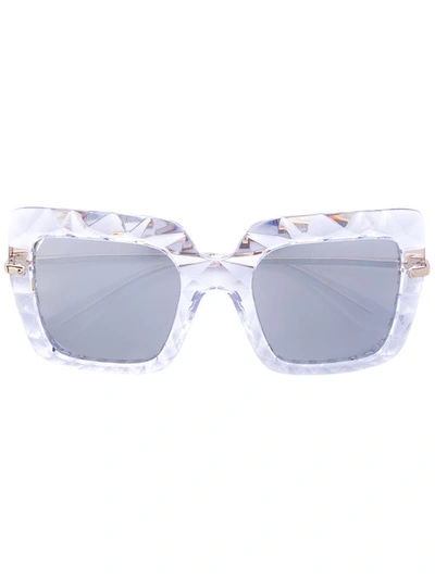 Dolce & Gabbana Oversized Textured Frame Sunglasses In Metallic
