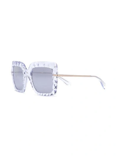 Shop Dolce & Gabbana Oversized Textured Frame Sunglasses In Metallic