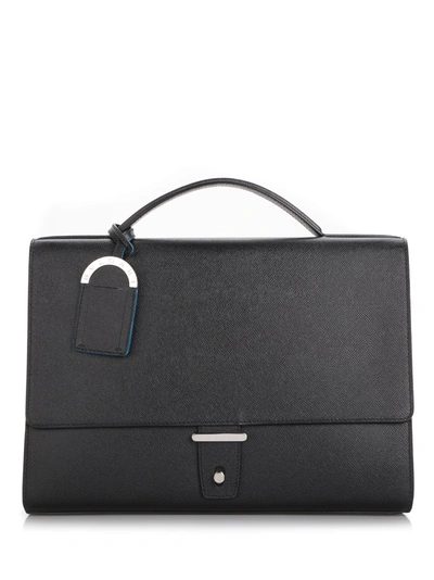 Bulgari Flap Briefcase In Black