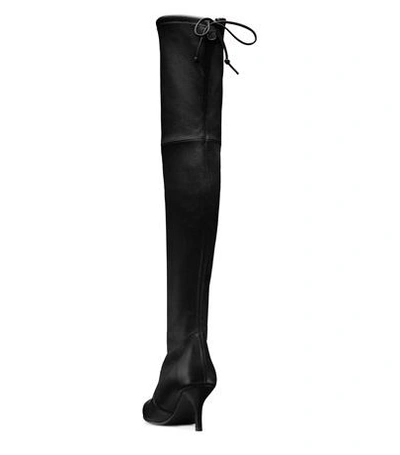 Shop Stuart Weitzman The Tiemodel Boot In Black Stretch Leather