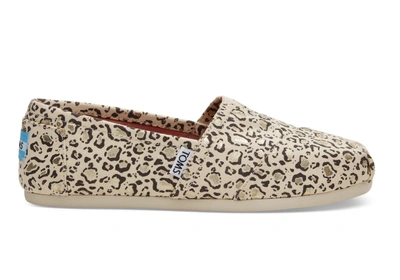 Toms Natural Bobcat With Gold Foil Women's Classics Slip