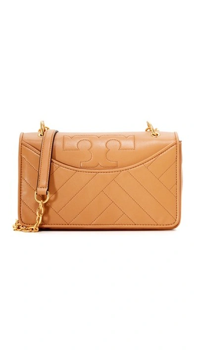 Tory Burch Alexa Quilted-leather Shoulder Bag In Aged Vachetta/gold
