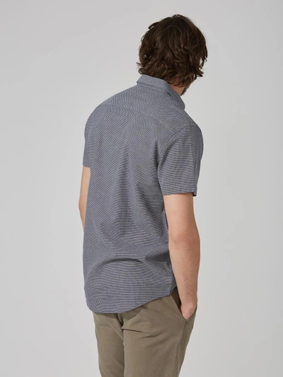 Shop Frank + Oak Jacquard-cotton Short-sleeve Shirt In Navy