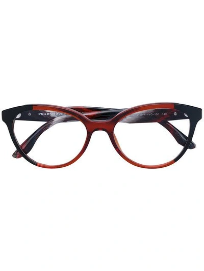 Shop Prada Eyewear Cat Eye Glasses - Red