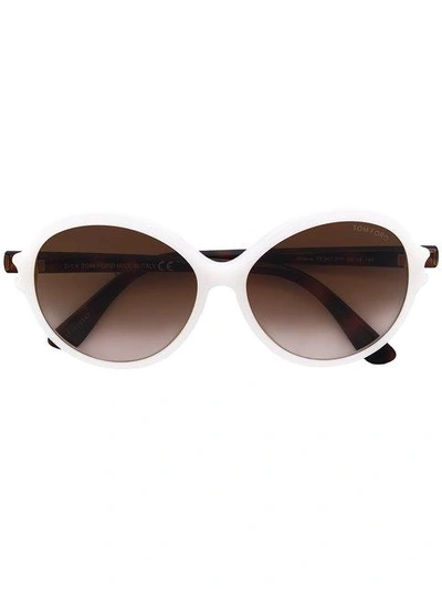 Shop Tom Ford Milena Sunglasses In Neutrals