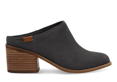 Toms Forged Iron Grey Suede Women's Leila Mules Shoes