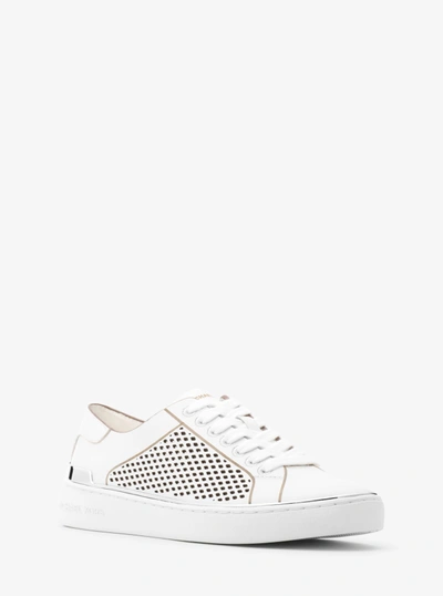 Michael Kors Tilda Perforated Leather Sneaker In Optic White