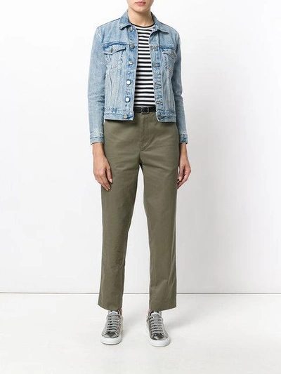 Shop Golden Goose Cropped Chino Trousers In A3