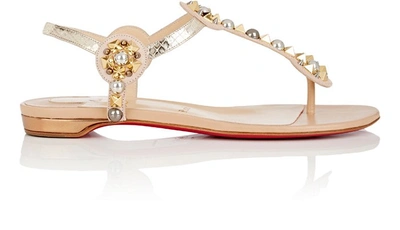 Christian Louboutin Kaleifra Flat Suede & Leather Sandals