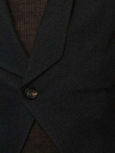 Shop Rick Owens Cropped Single Button Blazer - Black