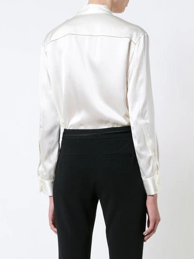 Shop Alexander Wang T By  Collared Silk Blouse - White