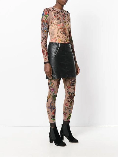 Shop Dsquared2 Tattoo Print Bodysuit
