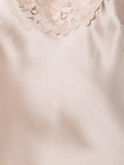 Shop Gold Hawk Silk Top With Lace Detail In Nude & Neutrals
