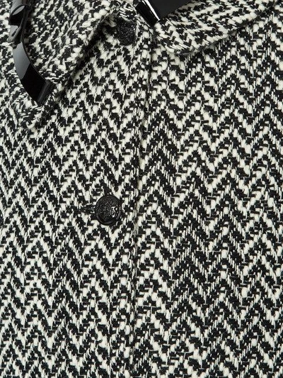 Shop Lanvin Tweed Style Buckle Detail Collar Coat
