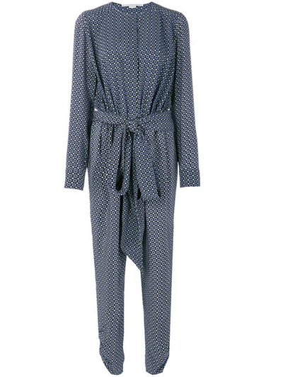 Shop Stella Mccartney Michiella Tie Print Jumpsuit - Blue