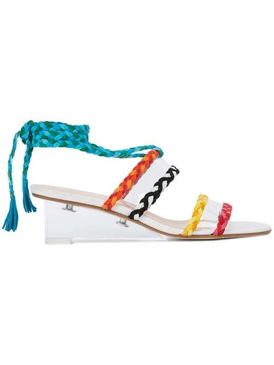 Shop Ritch Erani Nyfc Braided Wedge Sandals  In White
