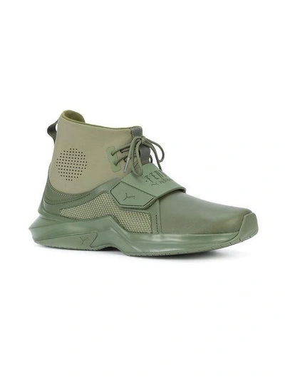 Shop Fenty X Puma Fenty Hi-top Trainers In Green