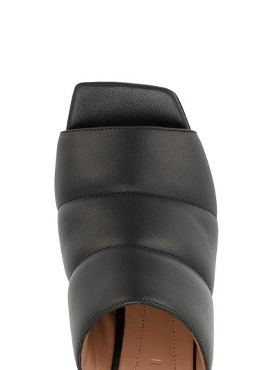 Shop Marni Black Leather Sabot 90 Mules