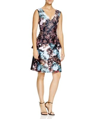 Clover Canyon Floral Sunset Peplum Dress In Multi