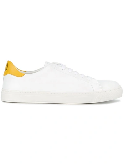 Shop Anya Hindmarch White Leather Wink Sneakers