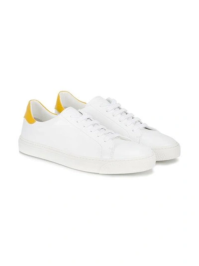 Shop Anya Hindmarch White Leather Wink Sneakers