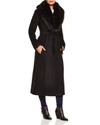 CALVIN KLEIN FAUX FUR TRIM WRAP COAT,CW78L469