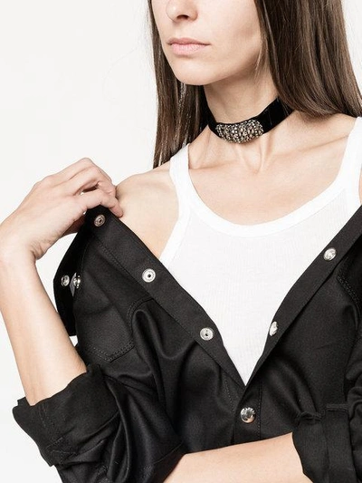 Shop Dannijo Edrick Chain Bar Choker In Black