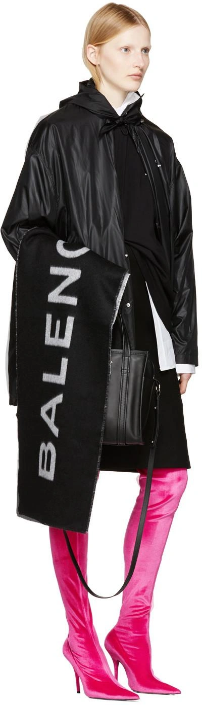 Shop Balenciaga Black Logo Scarf