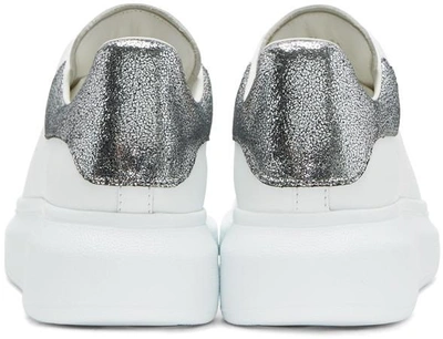 Shop Alexander Mcqueen White And Silver Oversized Sneakers In 9071 White/silver