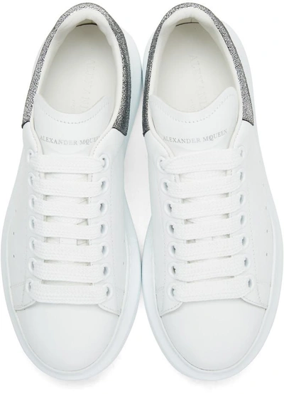 Shop Alexander Mcqueen White And Silver Oversized Sneakers In 9071 White/silver