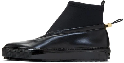 Shop Marni Black Neoprene & Leather Sock Boots