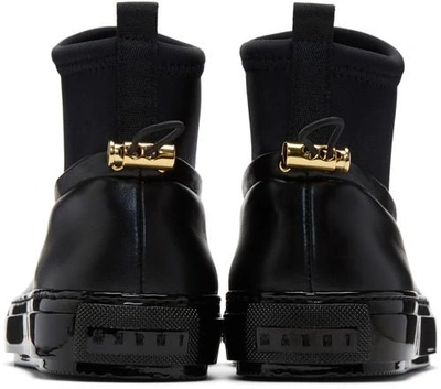 Shop Marni Black Neoprene & Leather Sock Boots