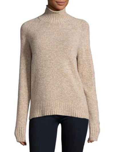 Equipment Inez Marled Turtleneck Wool Sweater In Oatmeal Multi