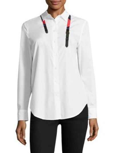 Shop Equipment Essential Embroidered Cotton Top In Bright White