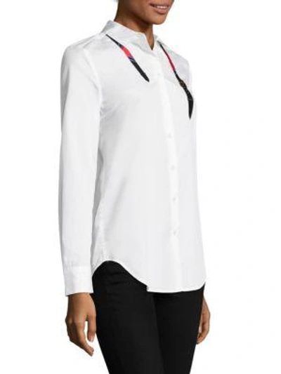 Shop Equipment Essential Embroidered Cotton Top In Bright White