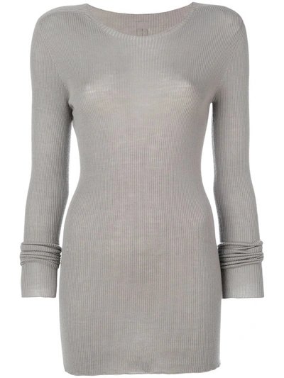 Rick Owens Ribbed Round Neck Sweater